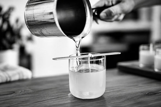 A properly wicked candle poured by hand